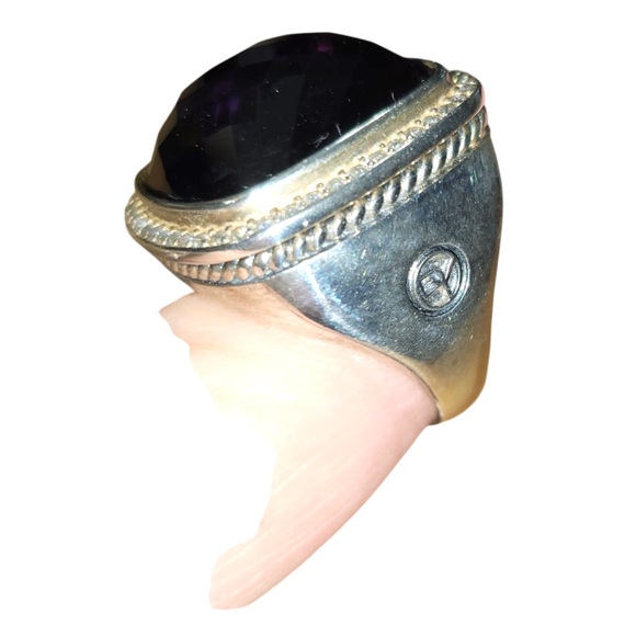 David Yurman Sterling Silver Amethyst Ring - Picture 12 of 13